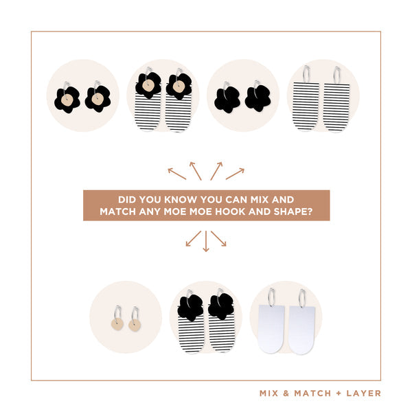 Moe Moe - Fusion Layered Floral Tab Hoop Earring