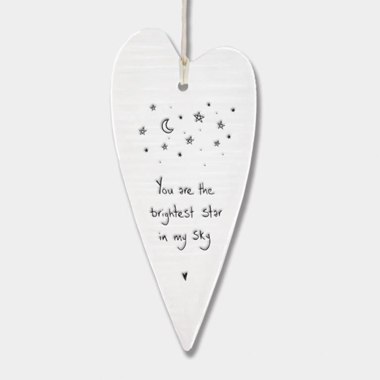 East of India - Porcelain Long Hanging Hearts