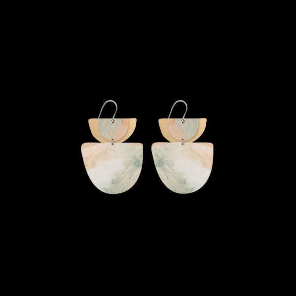 Moe Moe - 2 Aura Layered Double Bell Drop Earrings