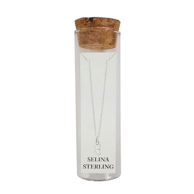 Fabienne Silver Letter Necklace with Diamonte