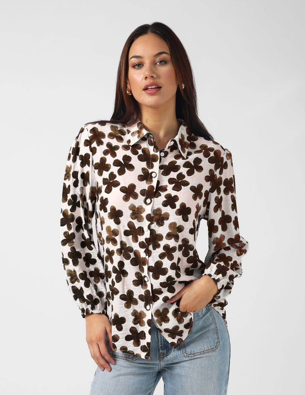 Stella & Gemma - Charlotte Shirt - Cocoa Bloom