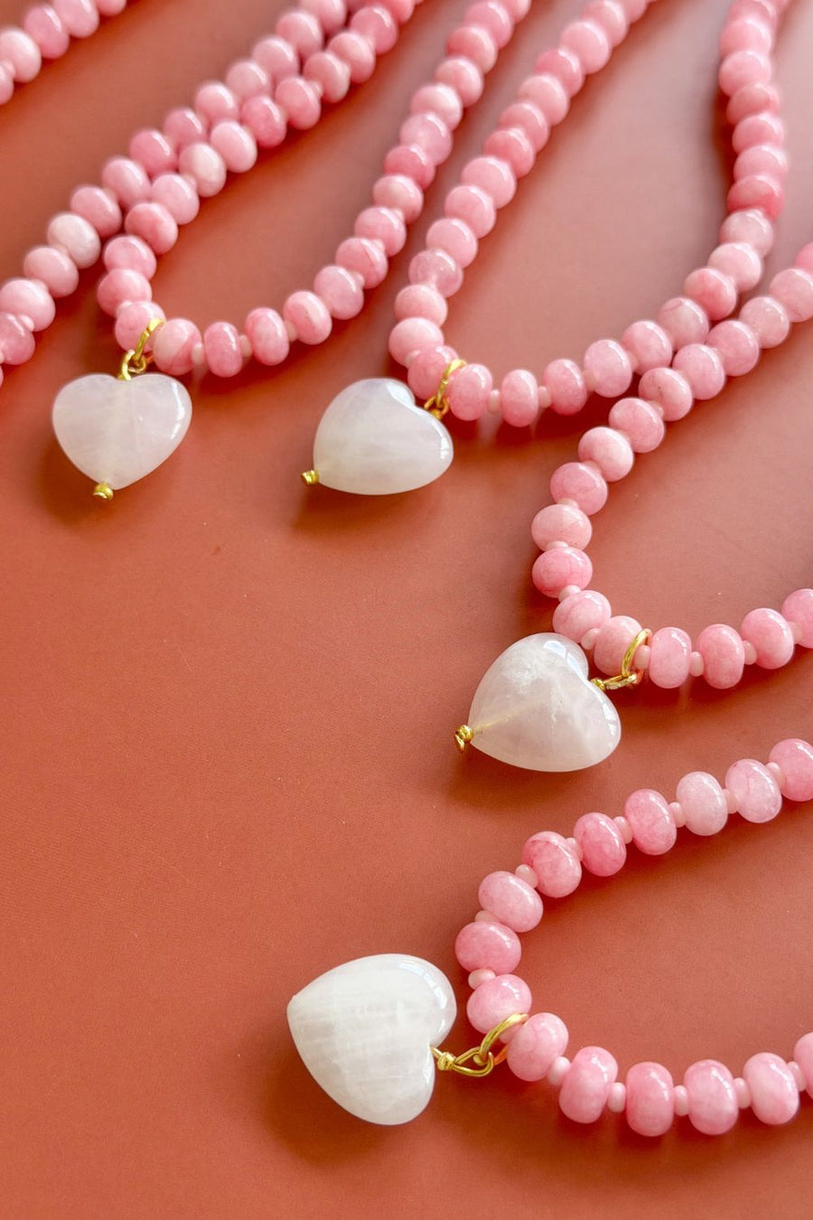 Mosk - Jade pink gem necklace