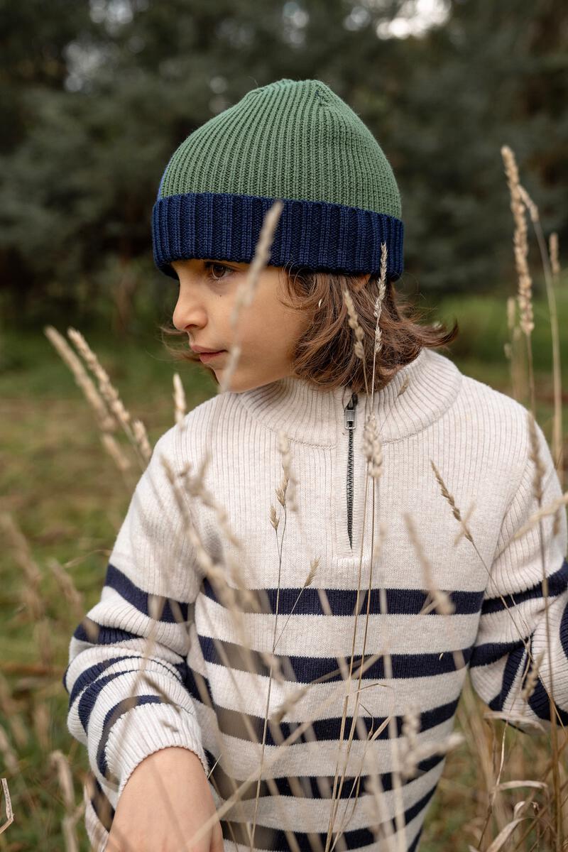 Acorn - River Merino Beanie Blue and Green