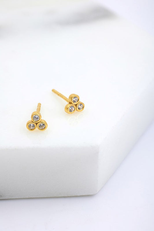 Abigale Studs- Gold/Clear