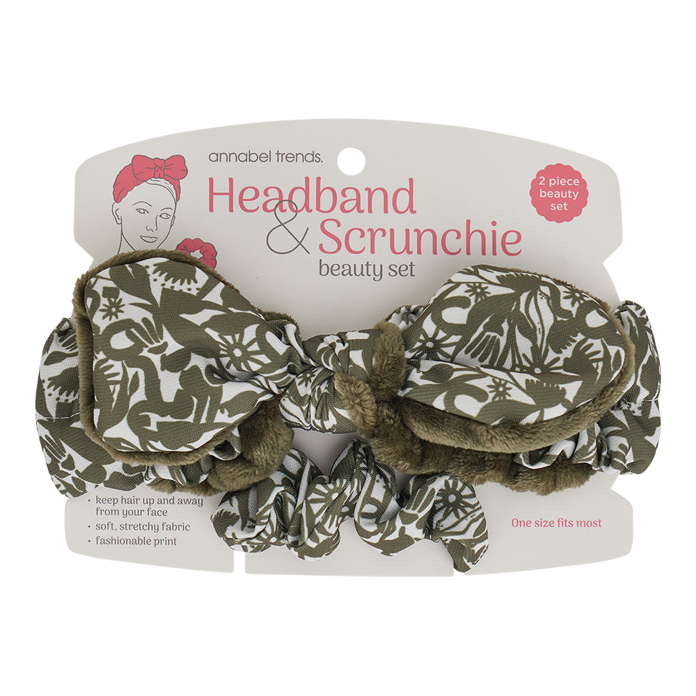 Printed Headband and Scrunchie