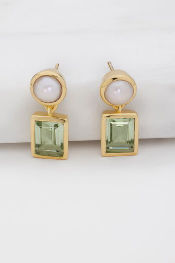 Zafino - Luna Earring Pearl / Amethyst