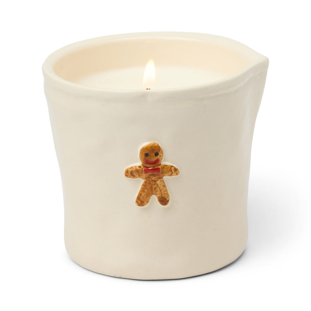 Bistro 8oz White Ceramic Gingerbread Candle w/Box