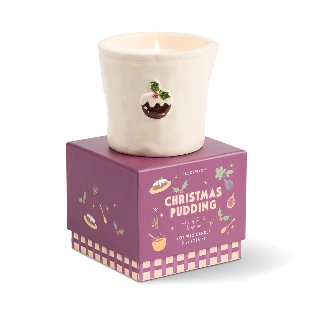 Bistro 8oz White Ceramic Gingerbread Candle w/Box