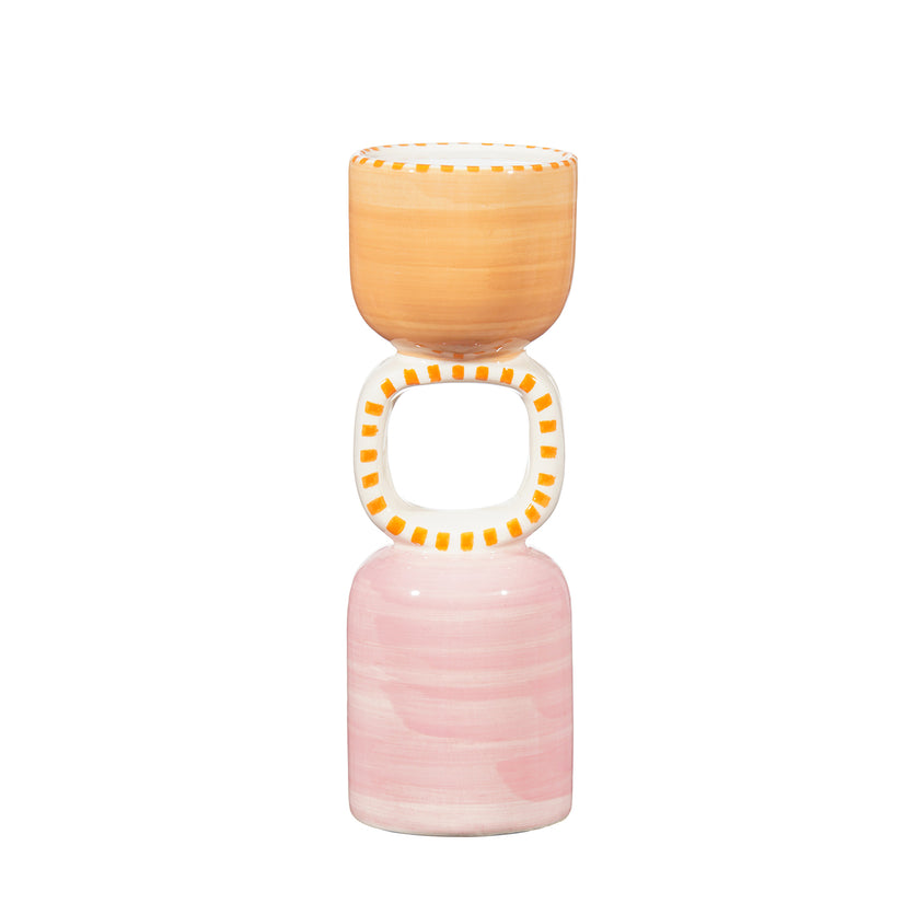 Kas - Cabana Tall Candle Holder Orange