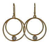 Melanie Woods - Rose quartz double hoop