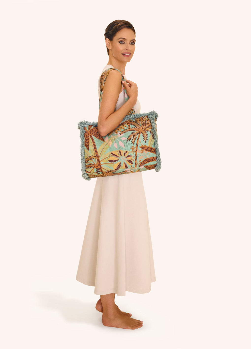 Powder - Fringed tote - Palms