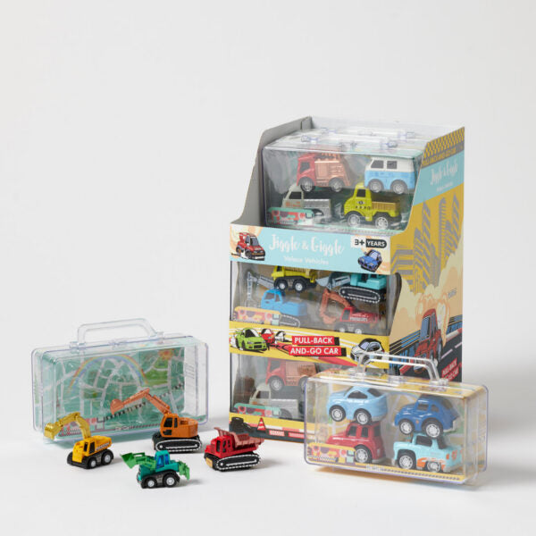 Jiggle & Giggle Veloce Vehicles Pullback Cars (4 pack )