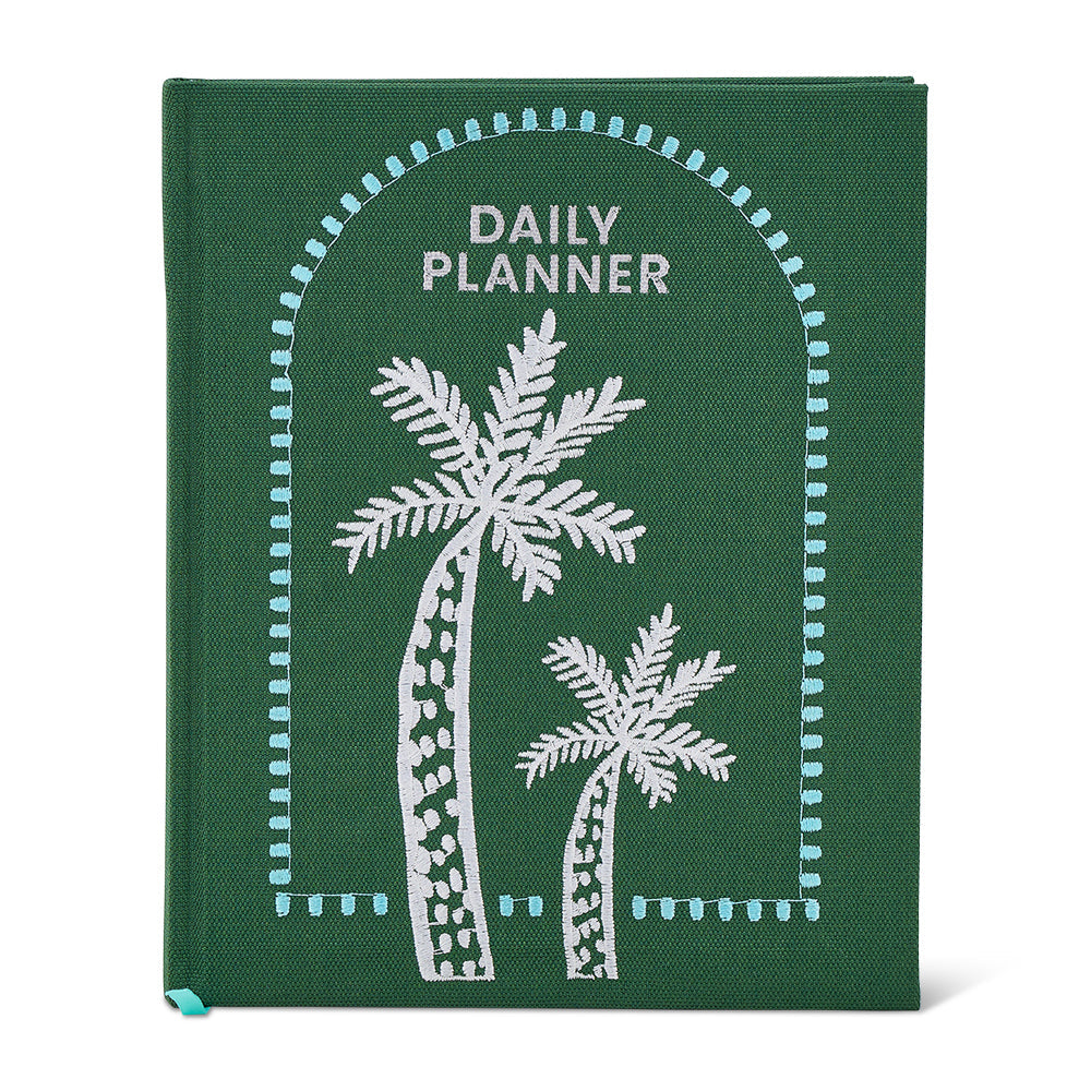 Journal - Daily Planner - Embroidered Palm Tree