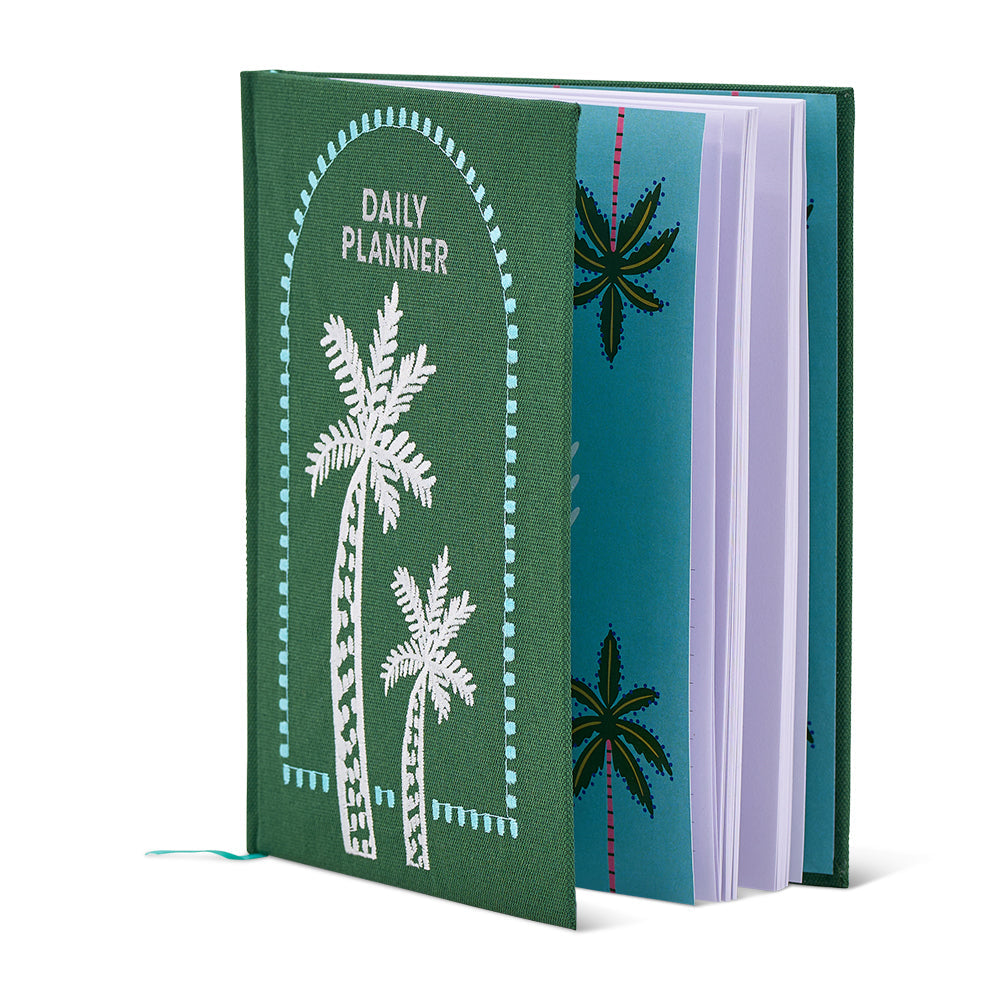 Journal - Daily Planner - Embroidered Palm Tree