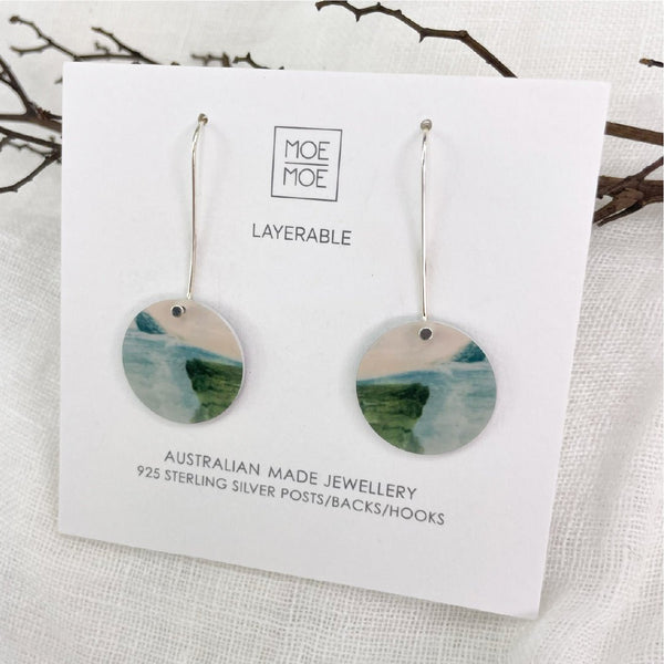 Moe Moe - Kiasmin 2 Aura Circle Long Drop Earrings