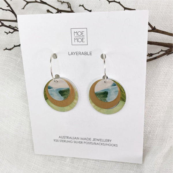 Moe Moe -  Aura Three Circle Hoop Earrings