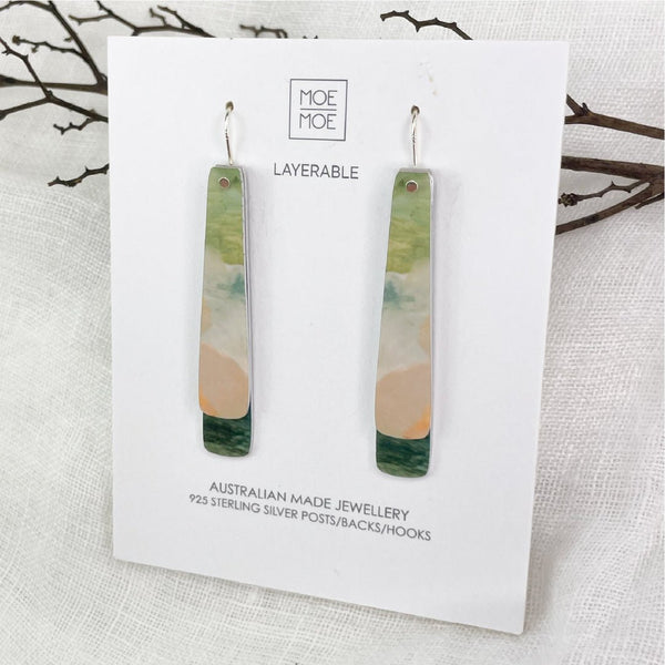 Moe Moe - 2 Aura Layered Beacon Drop Earrings