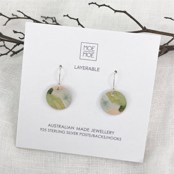 Moe Moe -2 Aura Small Circle Drop Earrings