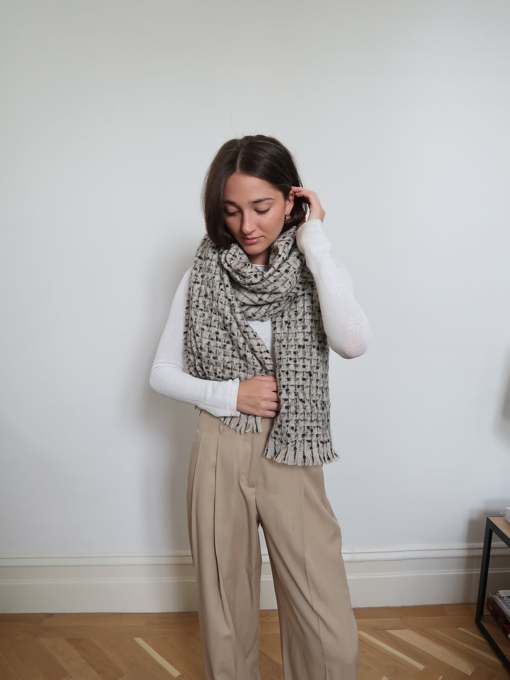 Knitted winter scarf