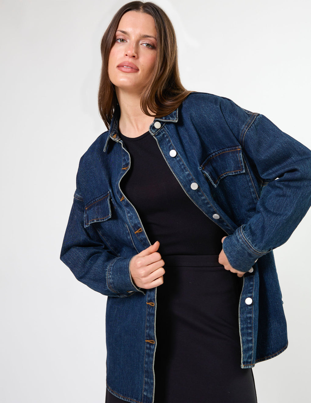 Stella & Gemma - Marlow dark wash denim shirt