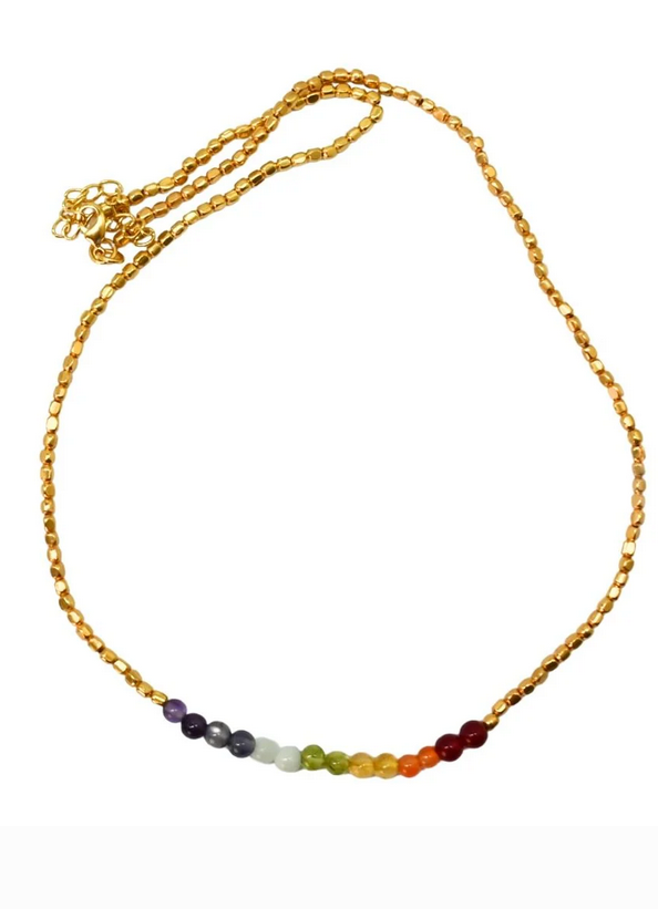 Euro gold rainbow gold gem necklace - Melanie Woods