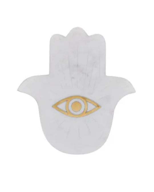 Hamsa Marble inlay trinket plate