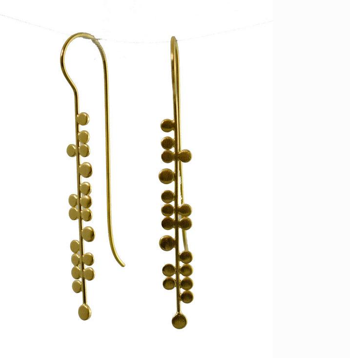 Melanie Woods - Euro Gold Fern Stem Earrings