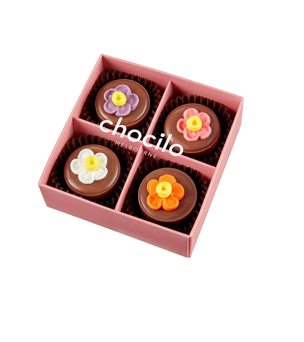 Chocilo - 4 pack flower pot - milk chocolate
