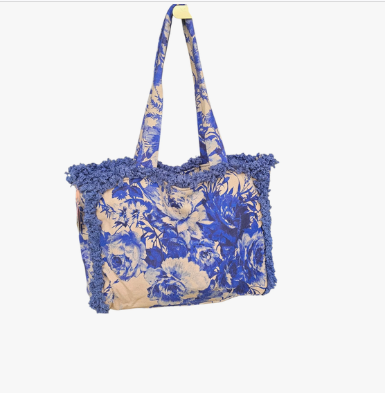 Powder Fringed tote bag