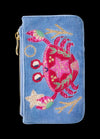 Powder -Seafarring crab  velvet card holder