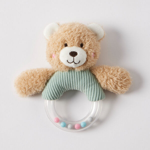 Jiggle & Giggle Hugglies Teddy Bear Rattle - Blue