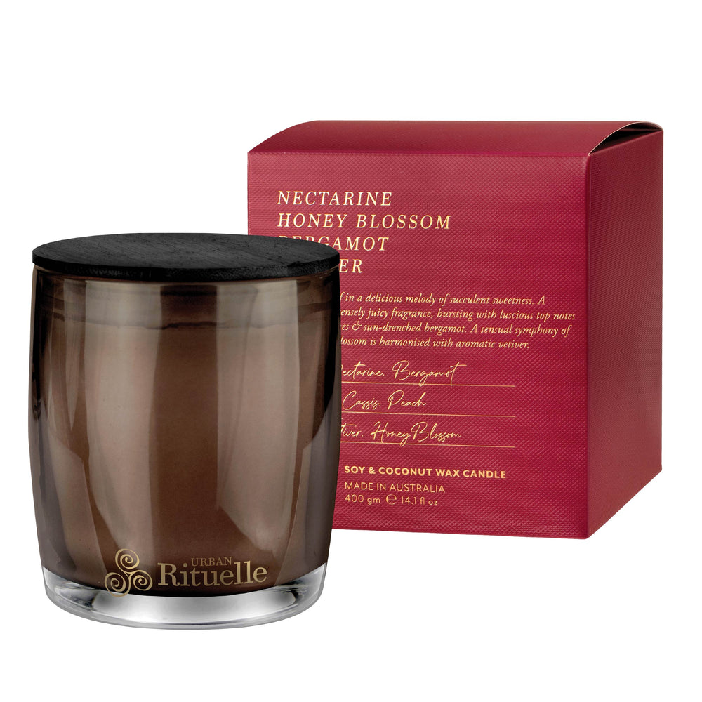 Urban Rituelle - Nectarine, Honey Blossom, Bergamot, Vetiver Scented Soy Candle | 400gm