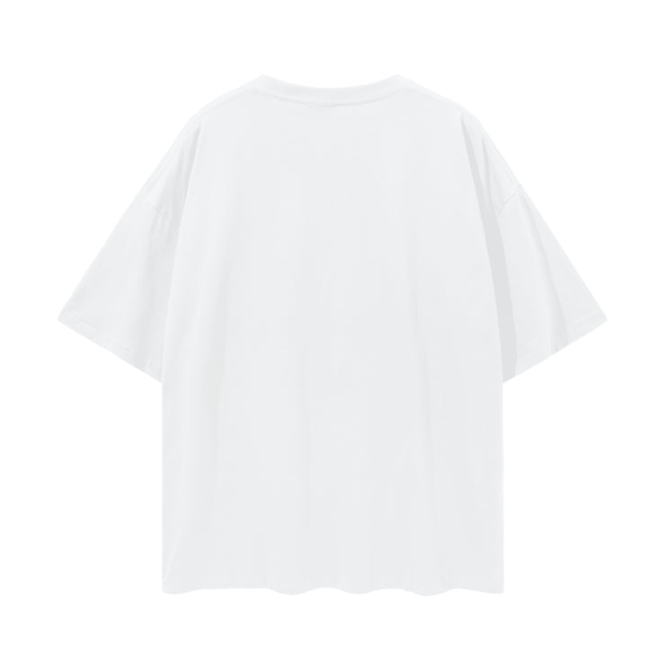 Maku - Burgandy hearts - white oversize tee