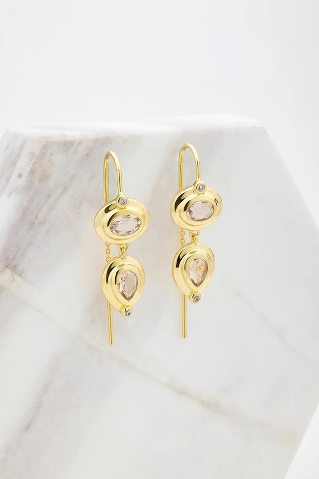 ZAFINO - Chloe thread earring - morganite
