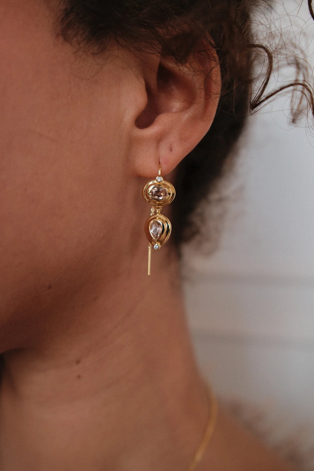 ZAFINO - Chloe thread earring - morganite